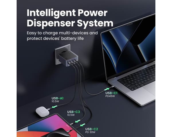Nexode S 100W 4-port USB-laturi