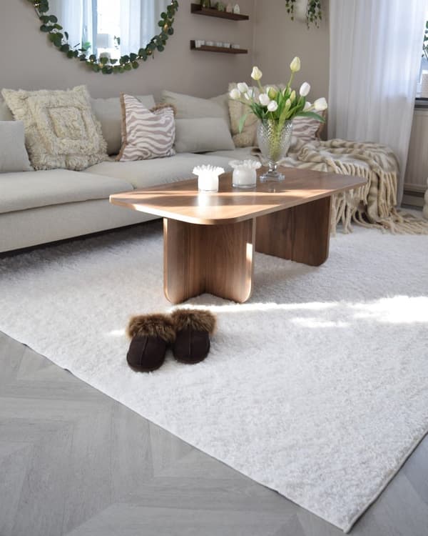 Teddy Offwhite blød ryetæppe 140x200 cm
