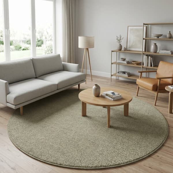 Milli Grön Rund 120 cm Ryamatta