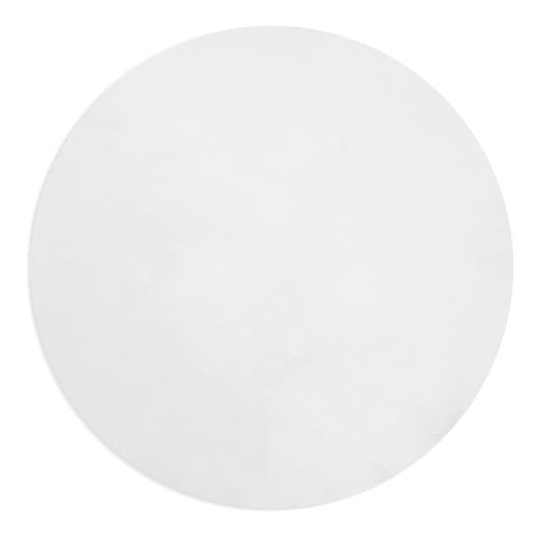 Glossy Offwhite Rund Pelslook Tæppe 200 cm