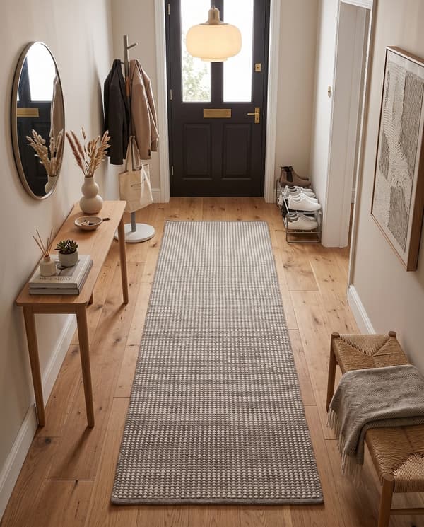 Nellie Grå 75x230 cm Uldmåtte