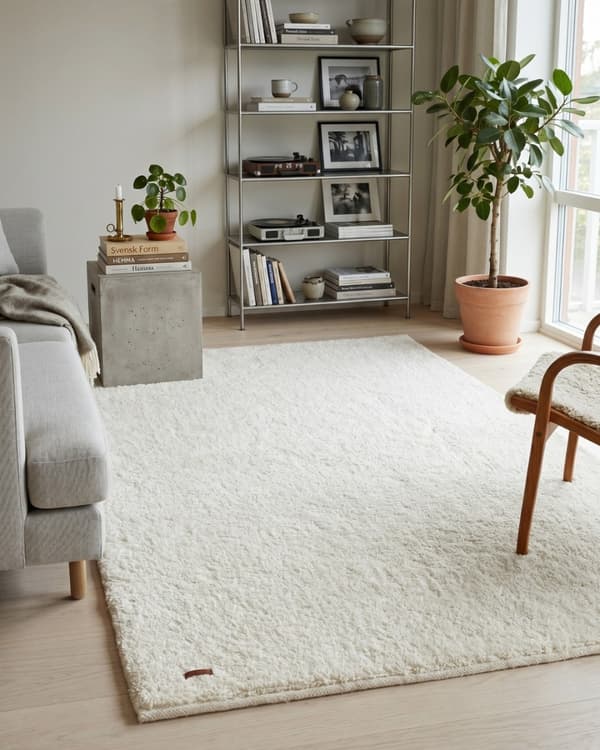 Jofrid Plain Offwhite 160x230 cm Ulmatta