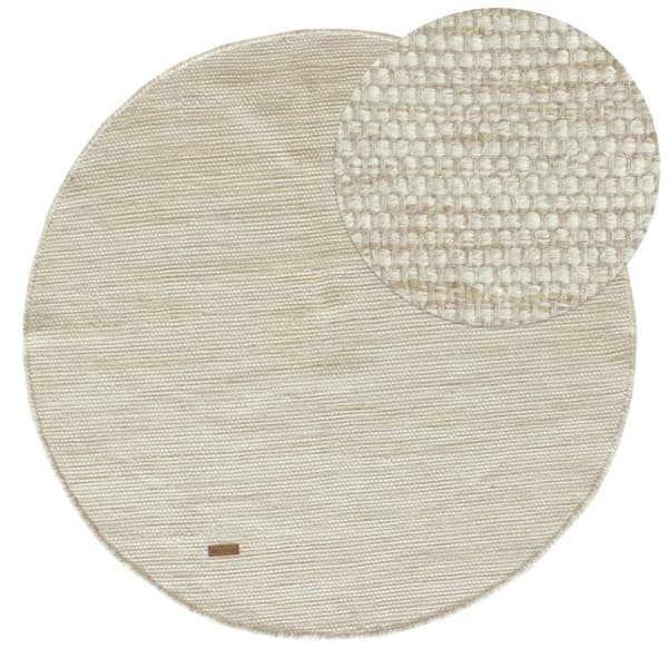 Norrsken Beige Rund 200 cm Ullmatta