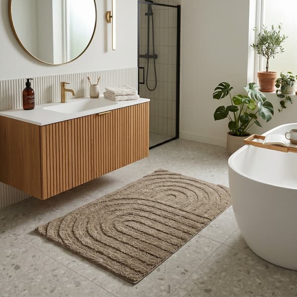 Noah Rake Taupe 60x100 cm Badrumsmatta