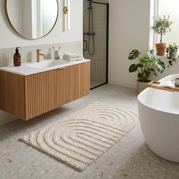 Noah Rake Vit 50x60 cm Badrumsmatta