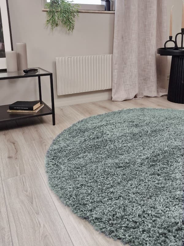 Komon Grøn Rund 200 cm Ryemåtte
