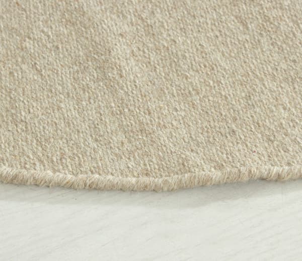 Dalen Beige Rund Uldmåtte 160 cm