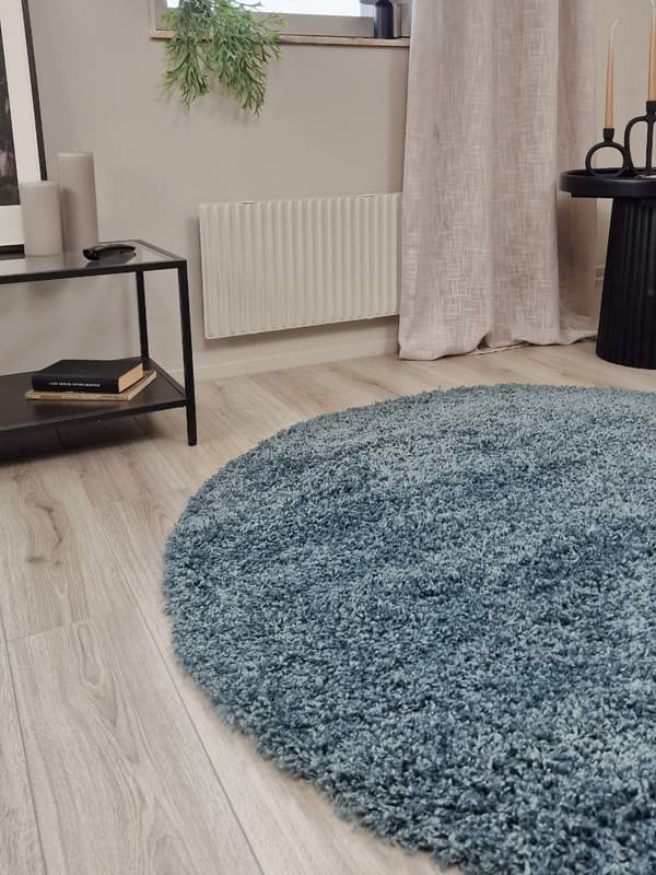 Komon Blå Rund 200 cm Ryamatta