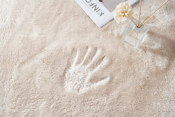 Blød Beige Rund Vaskbar Polyester Tæppe 240 cm
