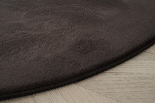 Cat Mørkebrun Rund 120 cm Vaskbar Pelsmåtte