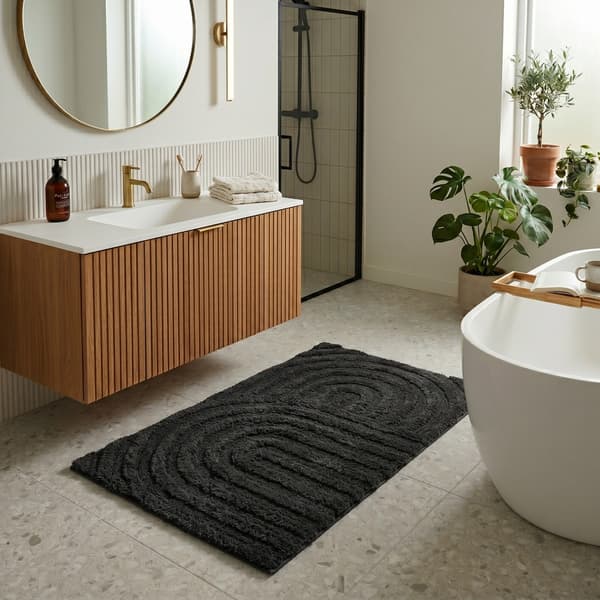 Noah Rake Svart 50x60 cm Badrumsmatta
