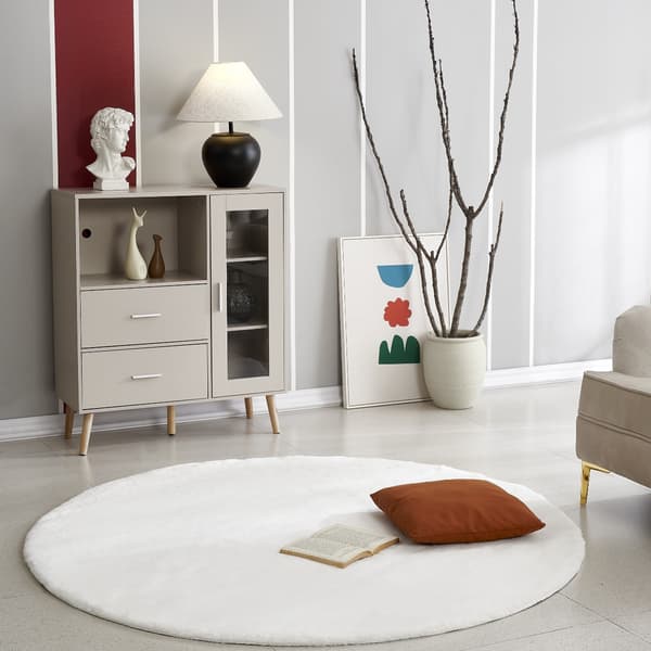Rabbit Eco Vit Rund 240 cm Pälsmatta