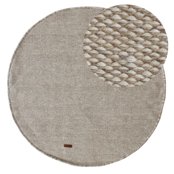 Livia Beige Rund 200 cm Uldmåtte