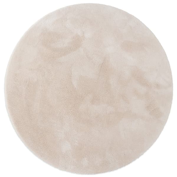 Blød Beige Rund Vaskbar Polyester Tæppe 240 cm