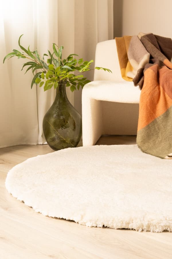 Lucid Creme Rund 160 cm Blød Løber