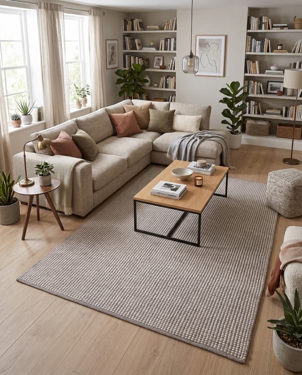 Nellie Grå 160x230 cm Ullmatta