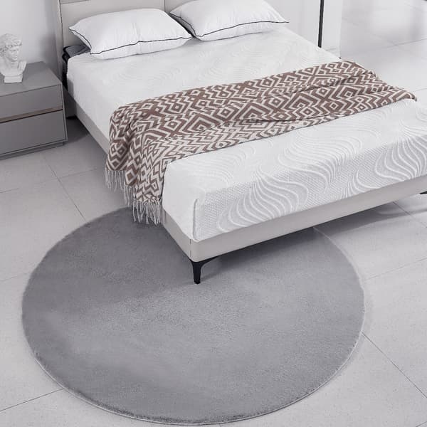 Rabbit Eco Silver Rund 240 cm Pälsmatta