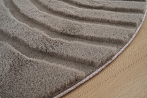 Rabbit Zen Taupe Rund 200 cm Pälsmatta