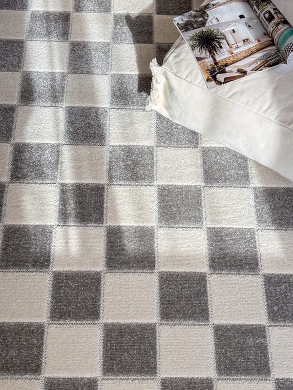 Santos Karo Grå Kvadrat 280 cm Inom- och Utomhusmatta