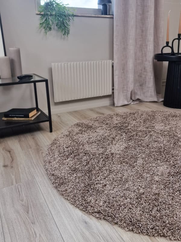 Komon Hør Rund 240 cm Ryatæppe