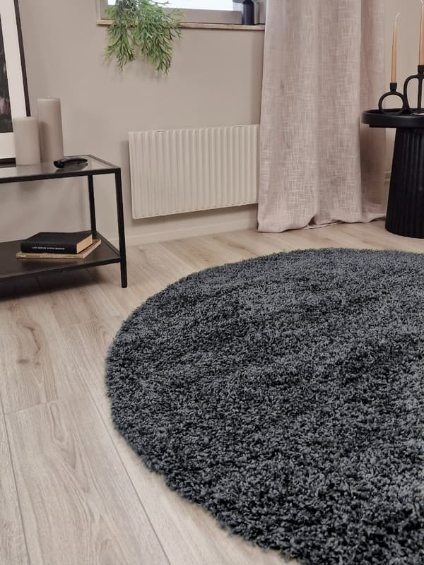 Komon Antracit Rund 160 cm Ryamatta