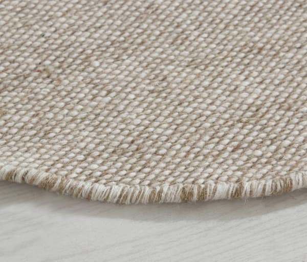 Livia Beige Rund 120 cm Ullmatta