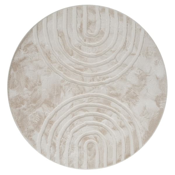 Rabbit Zen Rund Lyst Beige Pelsmåtte 160 cm