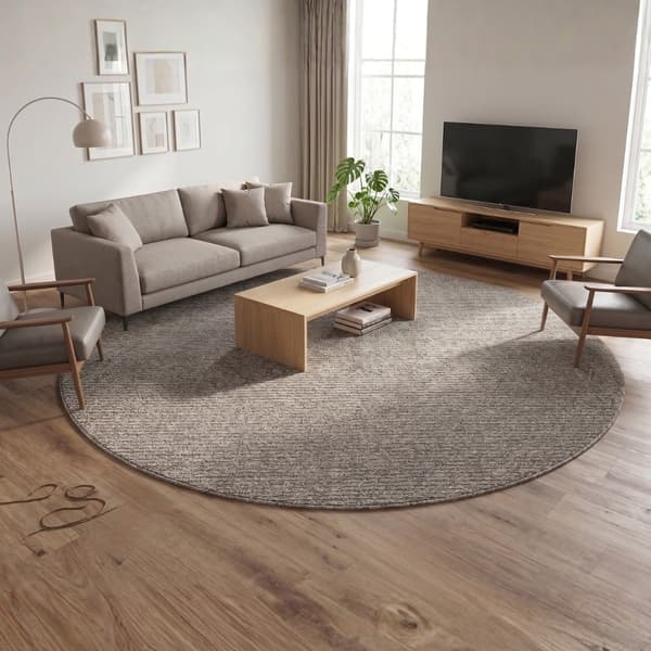 Selina Linned Rund 120 cm Ryetæppe