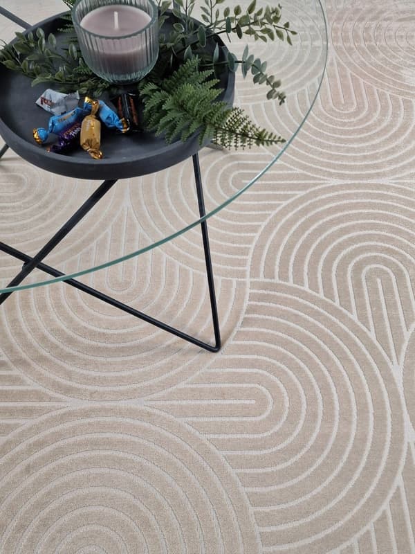 Giron Wave Sand 200x290 cm Konstsilkesmatta