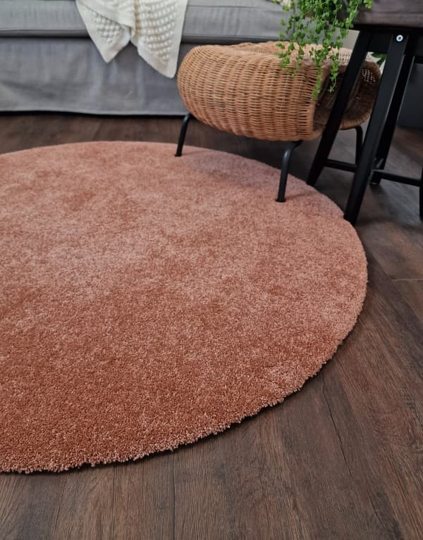 Clario Terracotta Rund 240 cm Vaskbar Ryemåtte