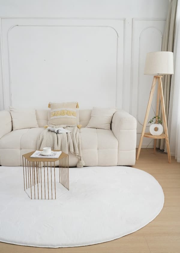 Rabbit Shape Offwhite 200x290 cm Vaskbar Pelsmåtte