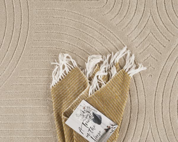 Zara Bene Beige Rund 120 cm Wiltonmatta