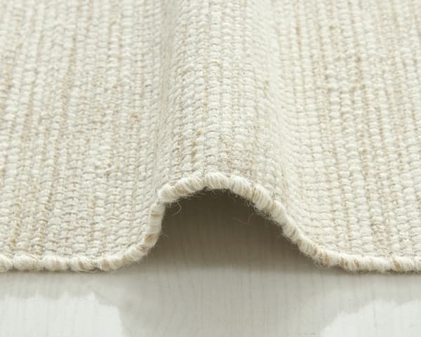 Norrsken Beige Rund Ullteppe 120 cm