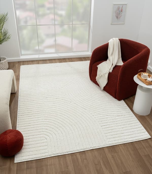 Brolly Spin Creme Tæppe 280x380 cm i Polypropylen
