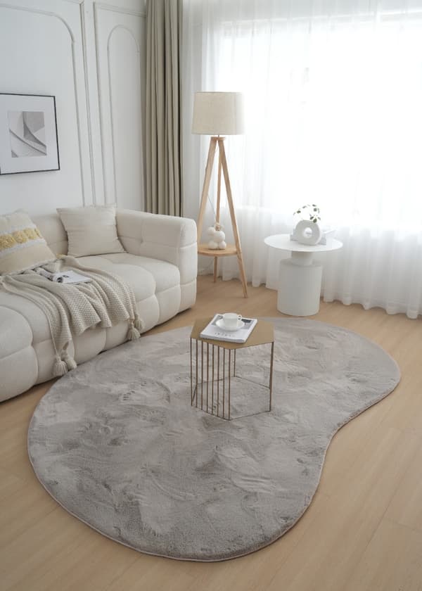 Rabbit Shape Taupe 200x290 cm Vaskbar Pelsmåtte