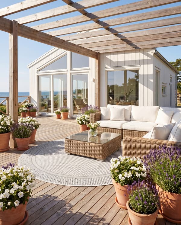 Mist Sølv Rund 160 cm Indendørs- og Udendørsmåtte