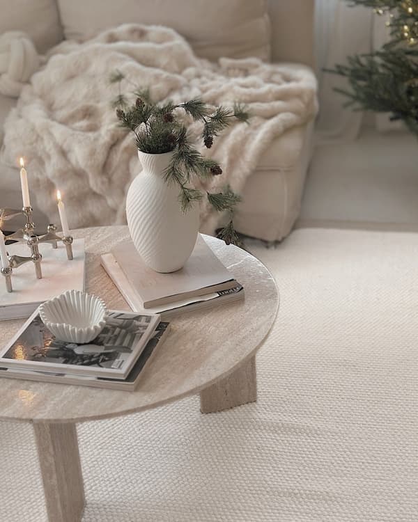 Norrsken Offwhite Rund 200 cm Ullmatta