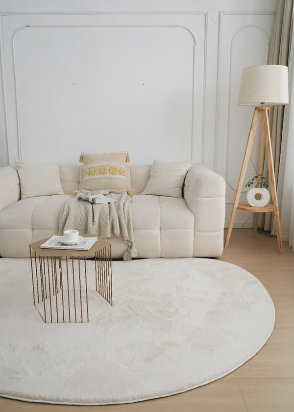 Rabbit Shape Lysbeige 200x290 cm Vaskbar Pelsmåtte