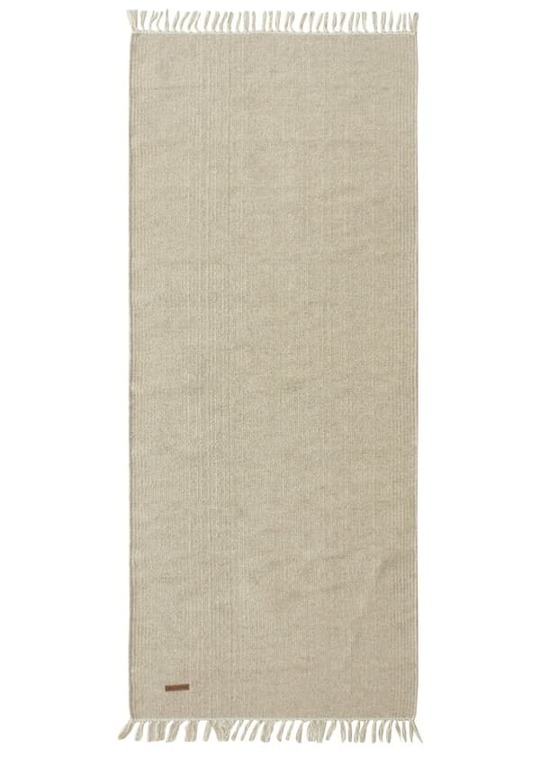 Dalen Beige Uldmåtte 75x230 cm - Blød og slidstærk