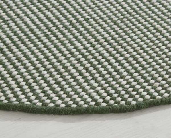 Nellie Grøn Rund 120 cm Uldmåtte