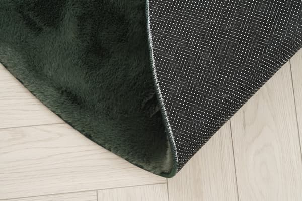 Rabbit Eco Mørkegrøn Rund Pelsmåtte 200 cm