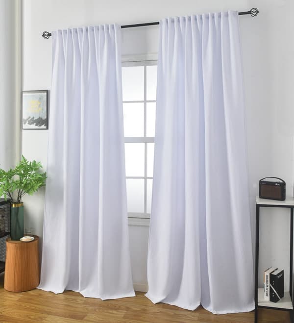 Nancy Vit 2x135x250 cm Rumsförmörkande Sammetsgardin 2-pack