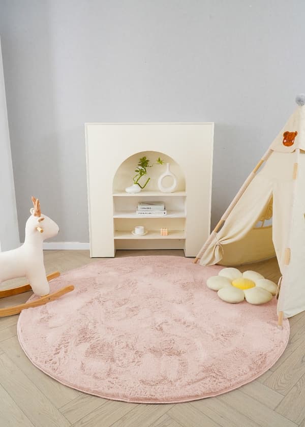 Rabbit Eco Rosa Rund 160 cm Pälsmatta