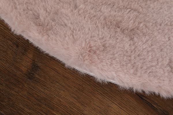 Eiderelle Rosa Rund 120 cm Blød Pelslook Tæppe