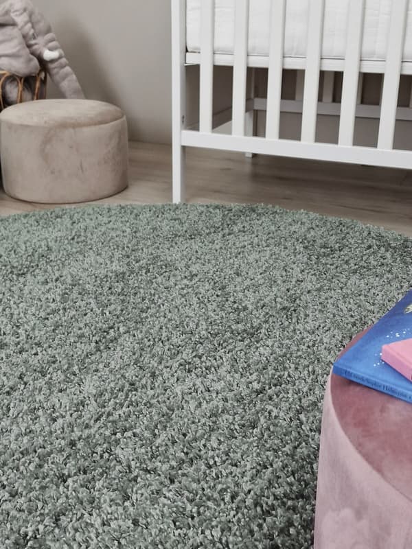 Komon Grøn Rund 200 cm Ryemåtte