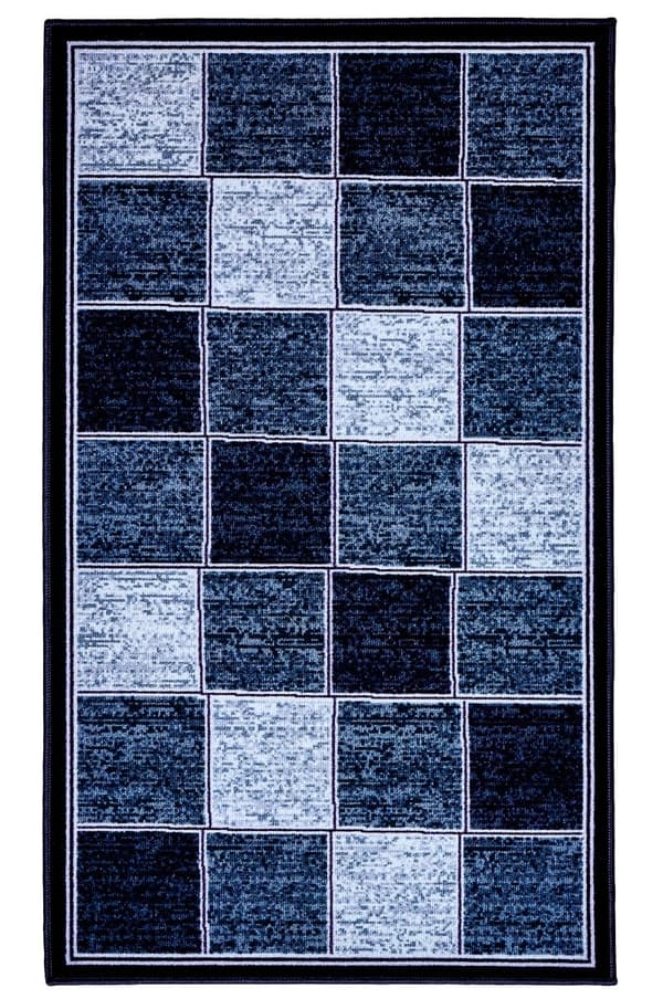 Stordal Blå 133x190 cm Gummieret Tæppe