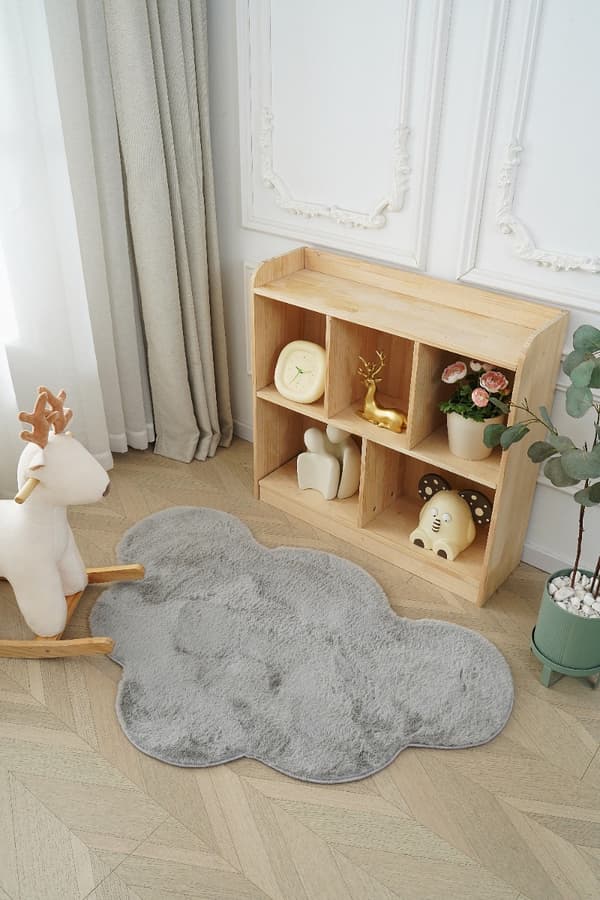 Rabbit Cloud Sølv Børnetæppe 80x120 cm Blød Pelslook