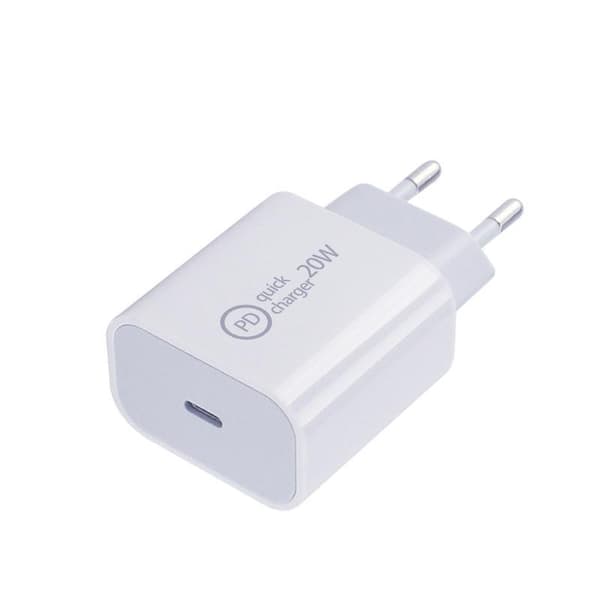iPhone hurtiglader 11/12 USB-C strøm 20W + 1M kabel