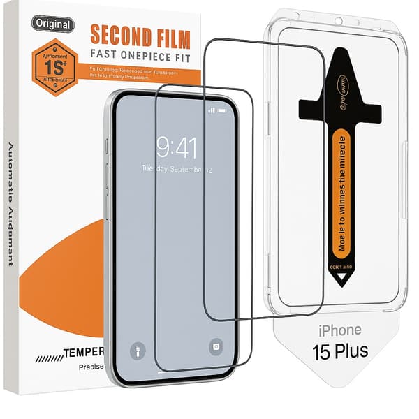 2-Pack Skjermbeskytter kompatibel med iPhone 15 Plus / 14 Plus – Ramme