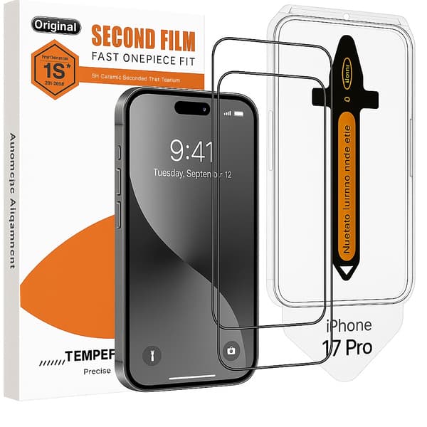 2-Pack Skjermbeskytter kompatibel med iPhone 17 Pro– Ramme